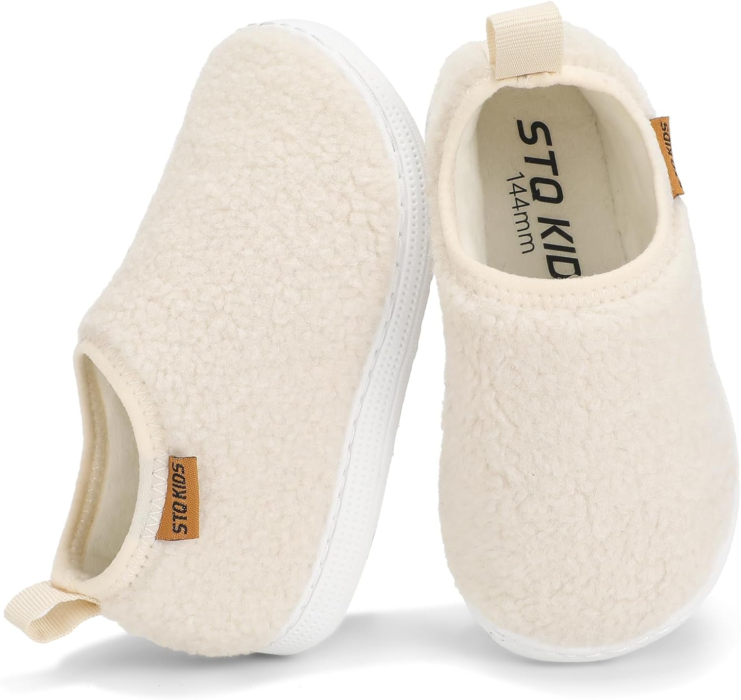 Toddler Kids Slippers Boys Girls Indoor House Shoes Non-Slip Fuzzy Warm Woolen Bedroom Baby Slip on Slipper Cozy Lightweight Walking Shoes for Home Outdoor Winter Unisex