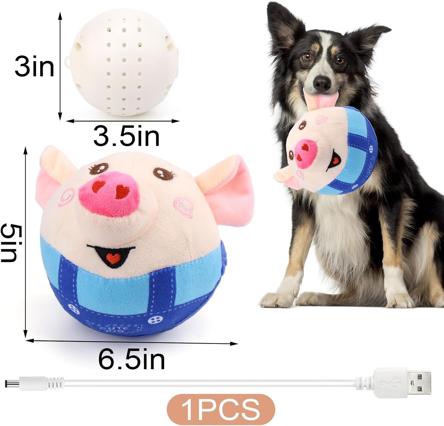 Interactive Jumping Pig Dog Toy