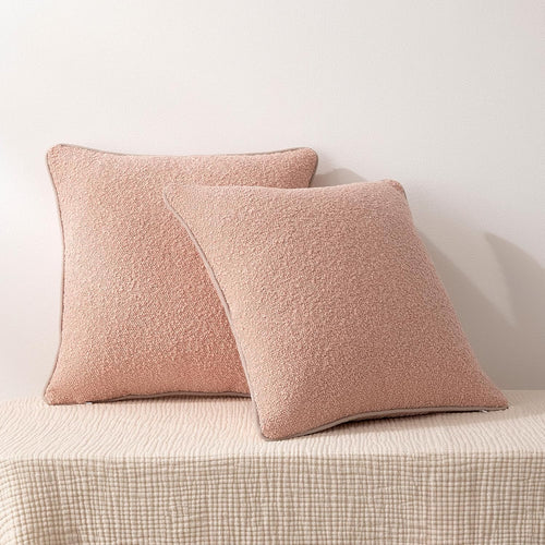 2-Pack Pink Boucle Throw Pillow Covers 22×22