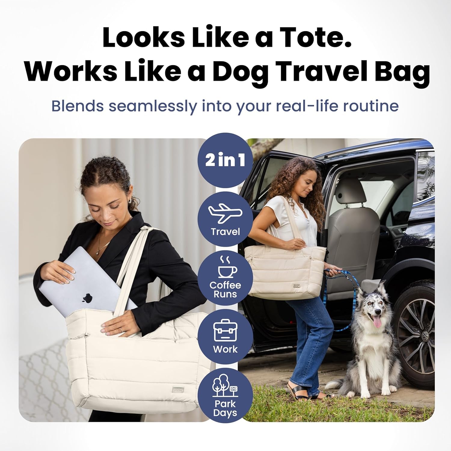 Puffer Dog Travel Bag – Pet Mom Tote