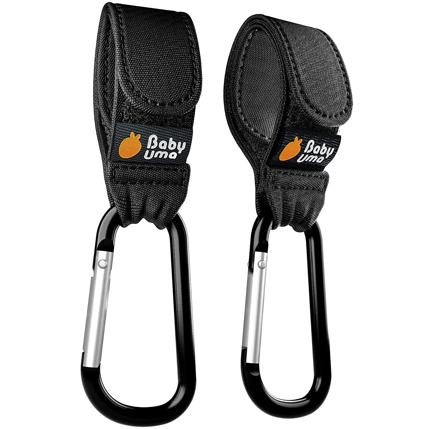 Stroller Hooks for Bags (2 Pack) - Universal Stroller Clips and Hooks, Non-Slip with One-Hand Opening, 11 Lb Weight Capacity, Baby Travel Essential