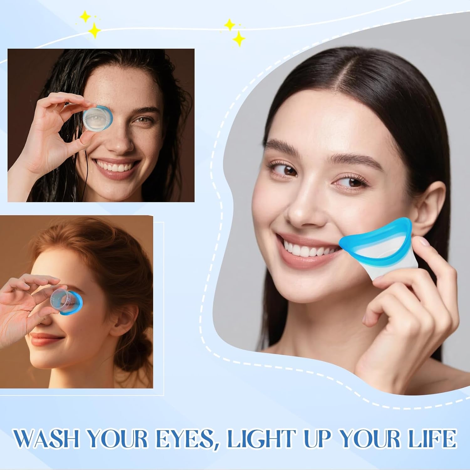 2-Pack Reusable Eye Wash Cups for Gentle Cleansing