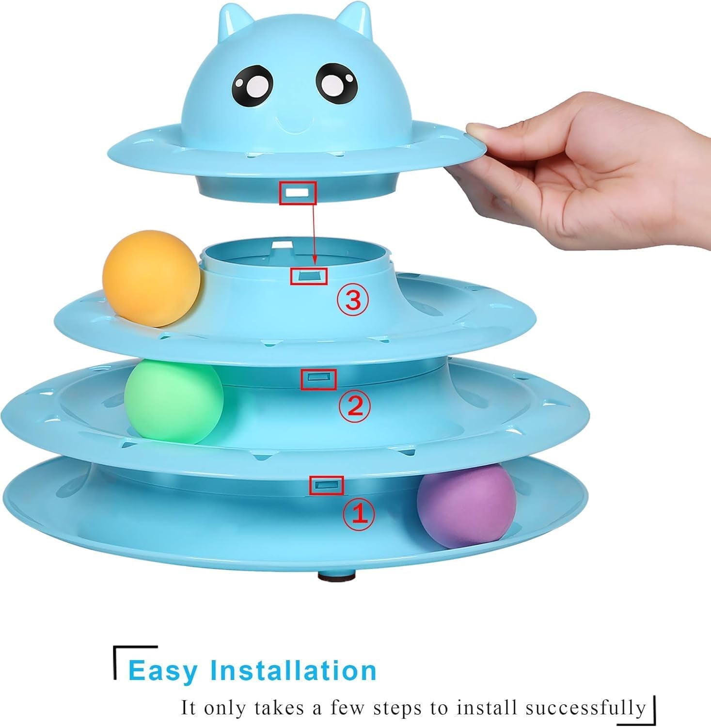 3-Level Cat Toy Roller with Balls