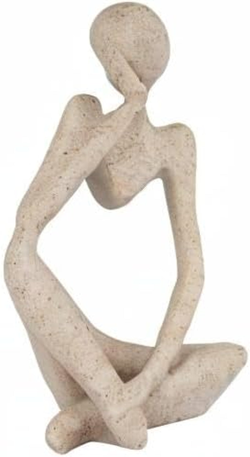 Sandstone Thinker Sculpture – Small Abstract Decor