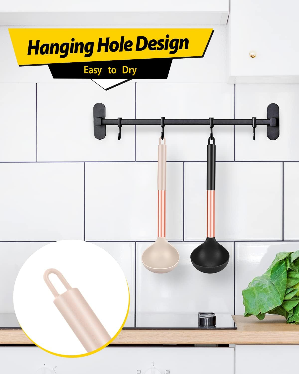 2-Pack Silicone Soup Ladle Spoons