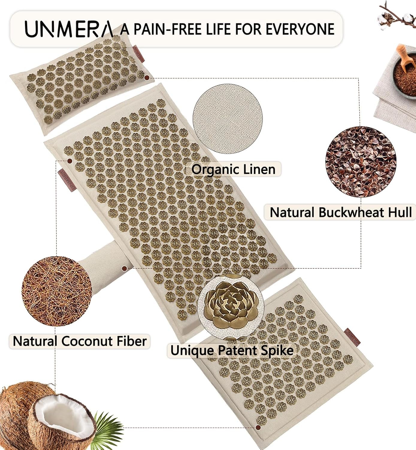 Acupressure Mat & Pillow Set for Pain Relief