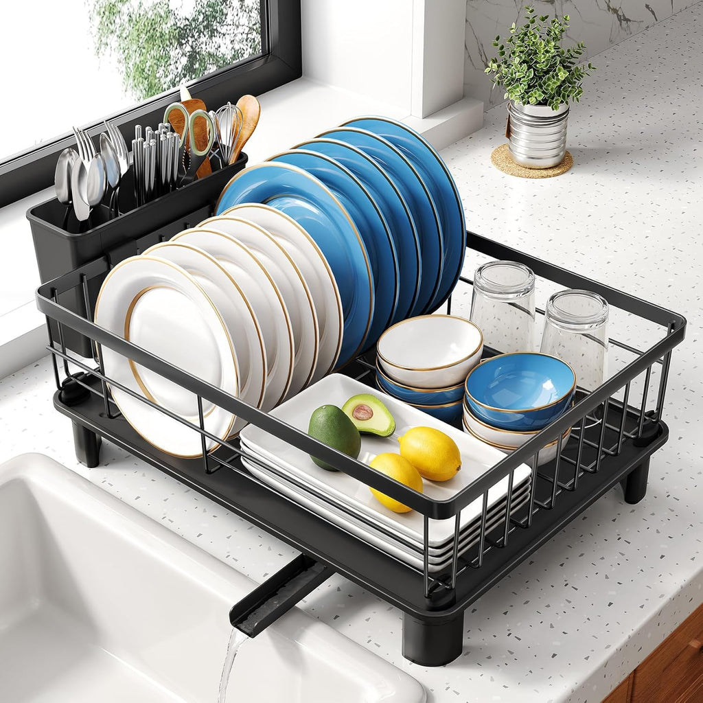 Small Stainless Steel Dish Drying Rack – Black