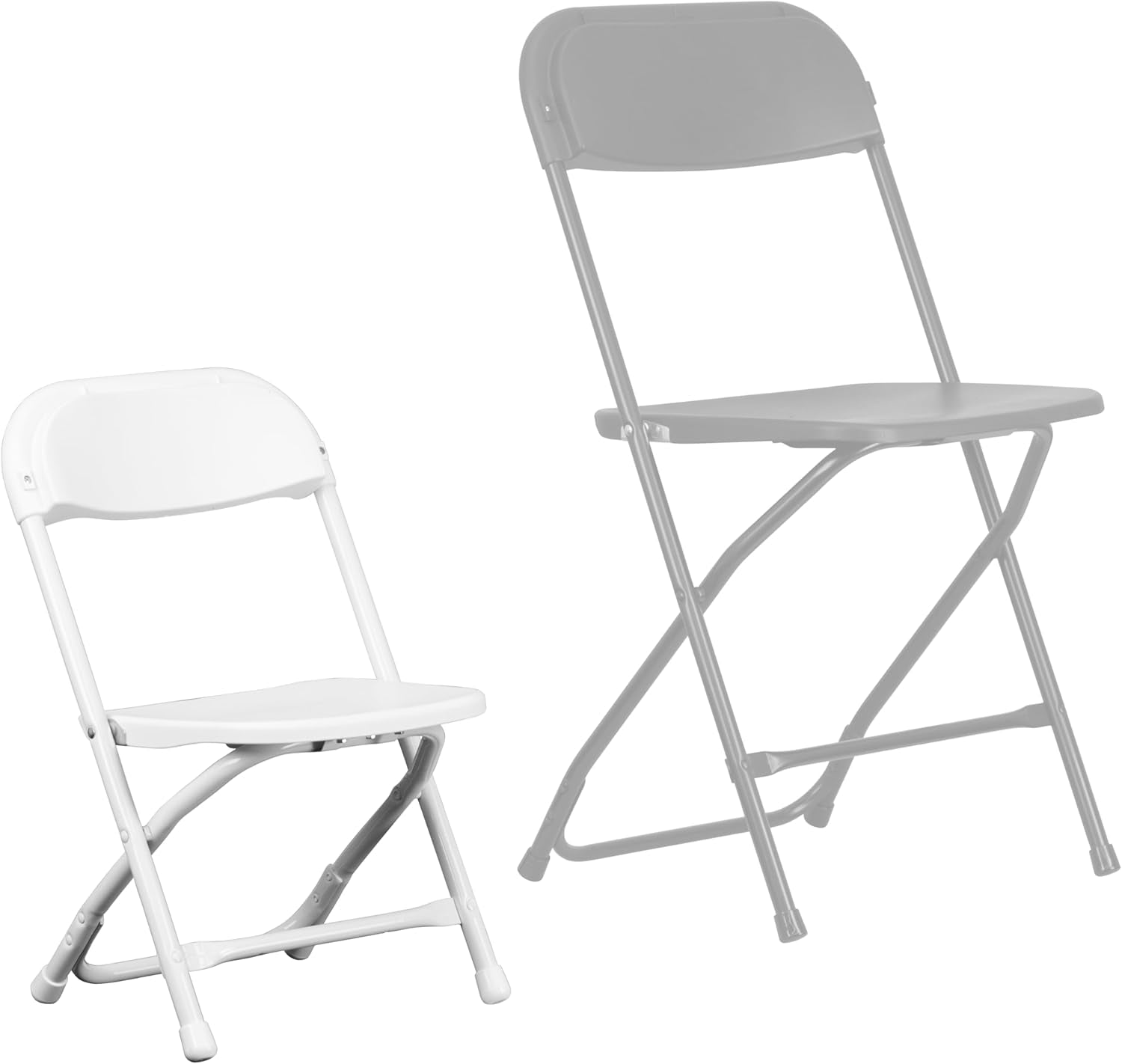 2-Pack Kids Folding Chairs White Plastic