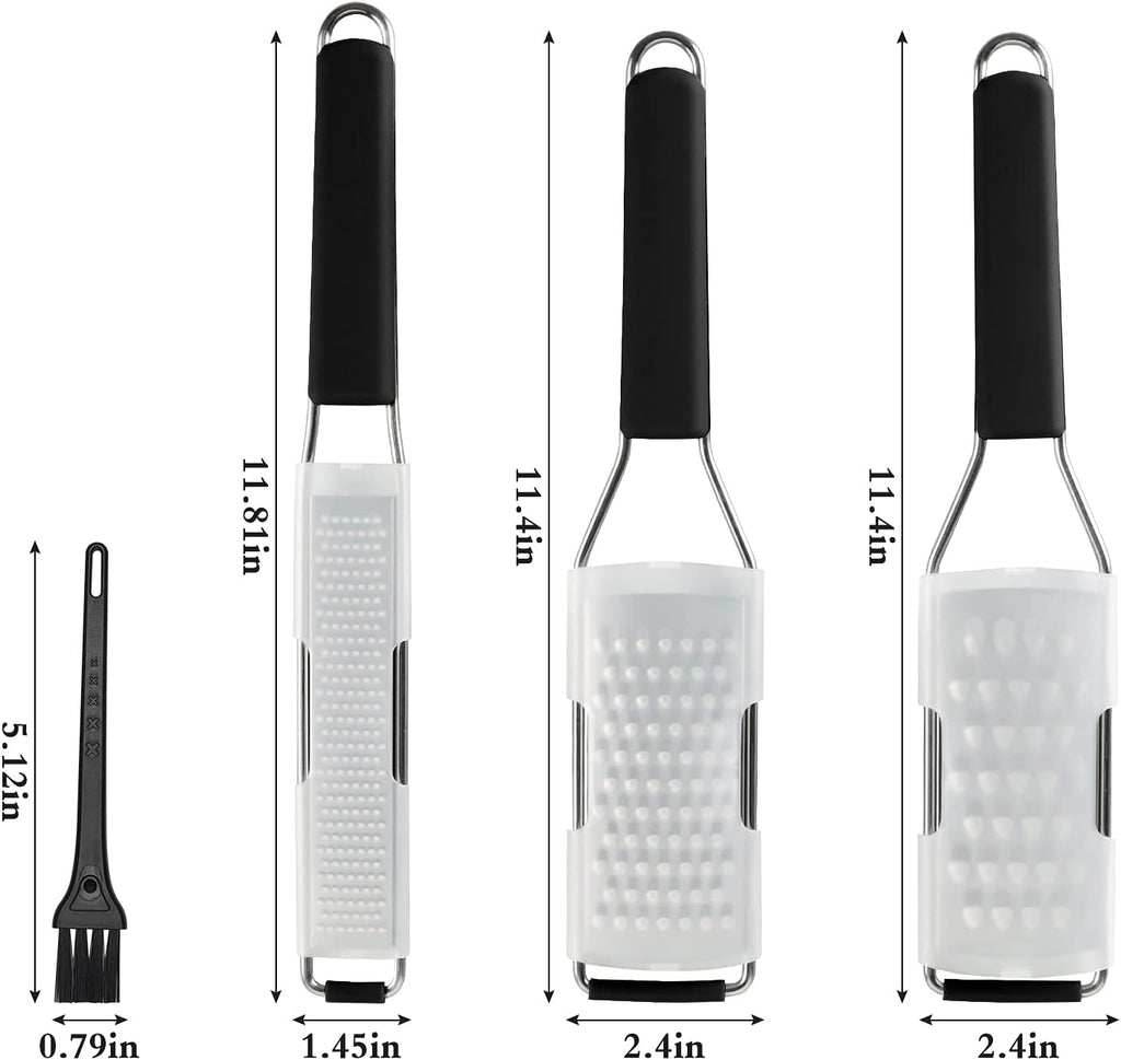 3-Piece Lemon Zester & Grater Set (Black)