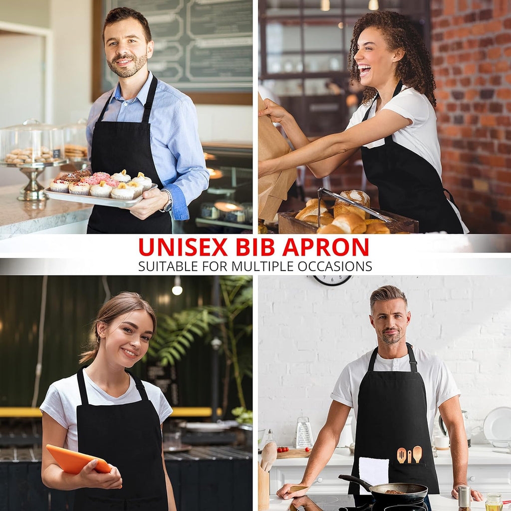 2-Pack Adjustable Bib Aprons with Pockets