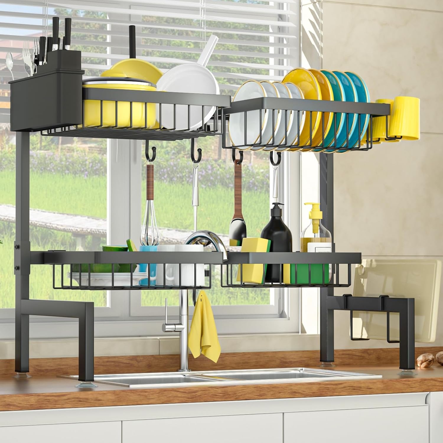 2-Tier Over-Sink Dish Drying Rack – Adjustable