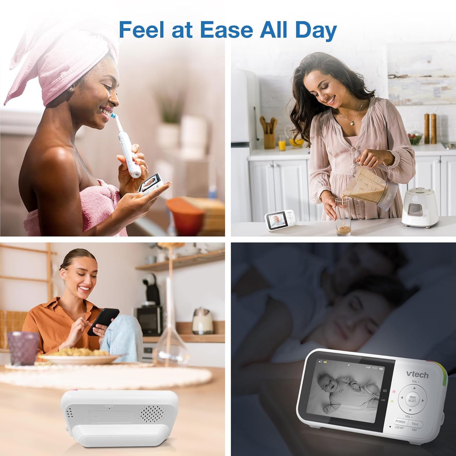 VM819 Baby Monitor with Camera and Audio, 2.8” Screen Portable Baby Camera, Night Vision, 2-Way Audio, Temperature Sensor and Lullabies, Secure Transmission No Wifi, Ideal for Baby/Elderly/Pet