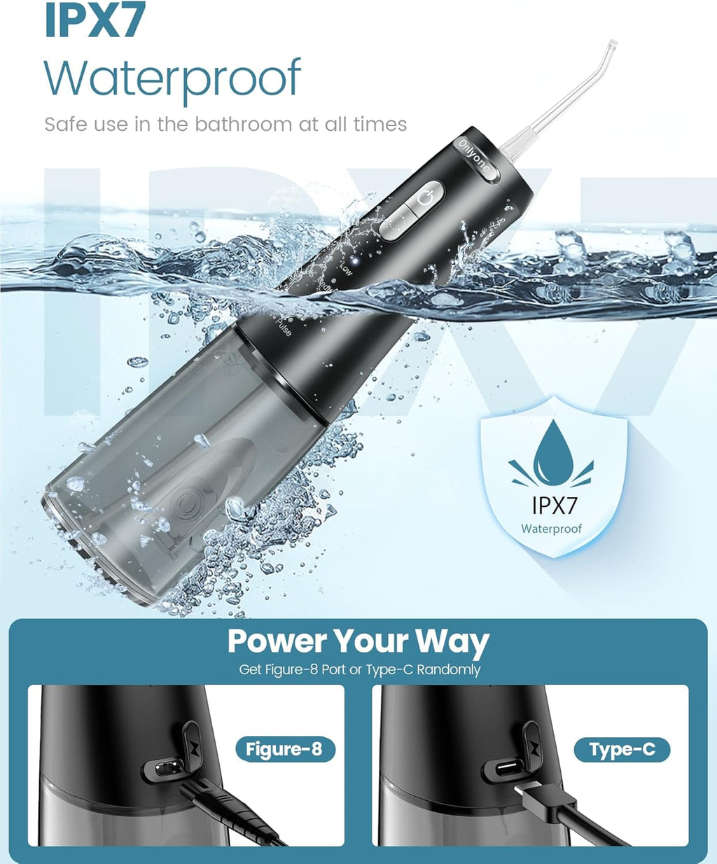 Rechargeable Cordless Water Flosser for Oral Care