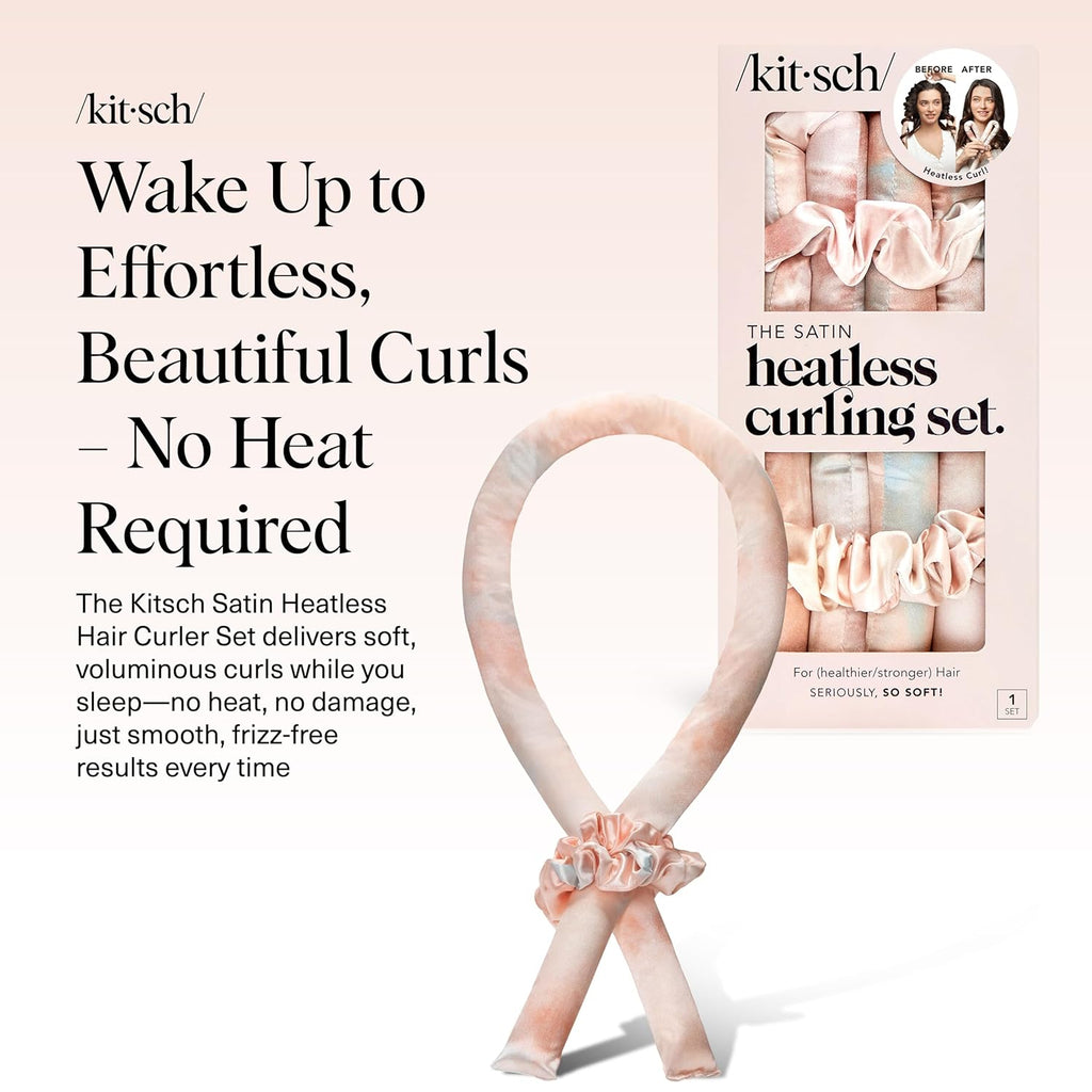 Satin Heatless Curling Set – Sunset Tie Dye