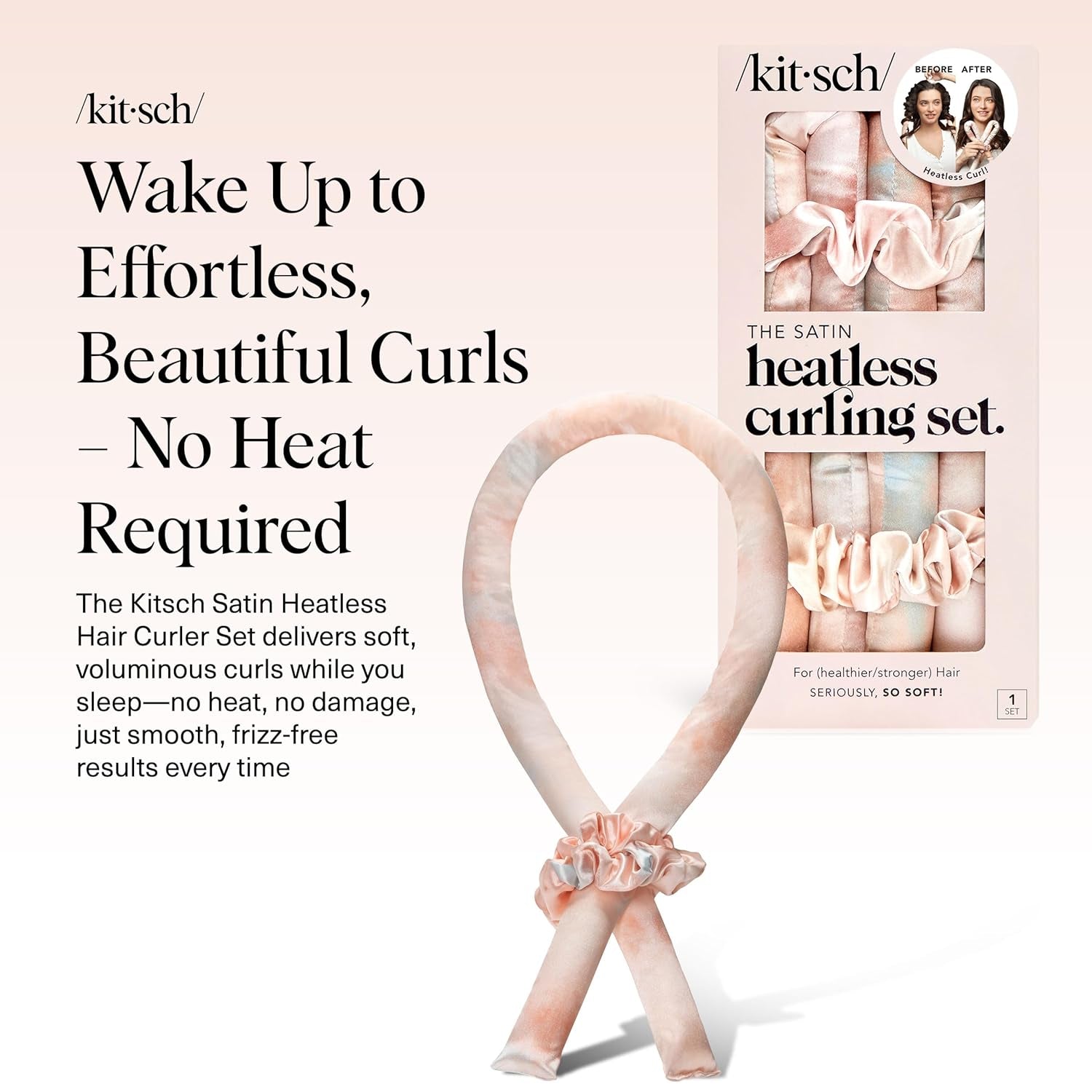 Satin Heatless Curling Set – Sunset Tie Dye
