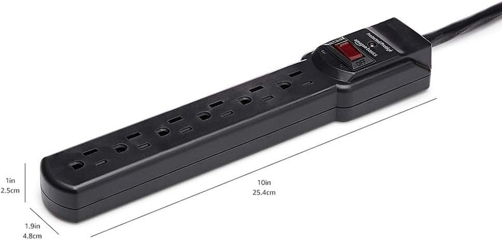 6-Outlet Surge Protector – 2-Pack with 2Ft Cord