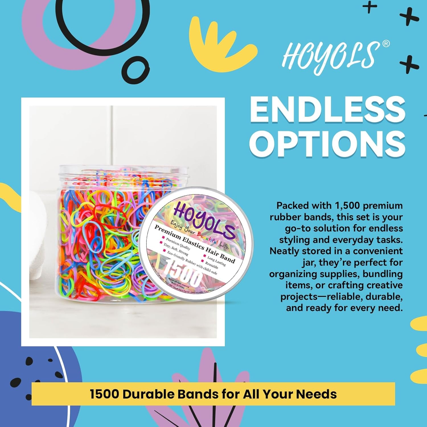 1500-Pcs Baby Hair Ties Pack