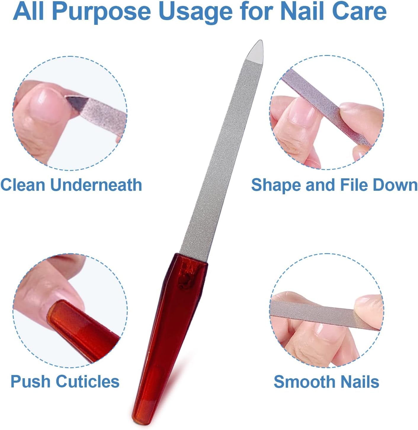 6PCS Stainless Steel Nail File Set – Sharp Tip