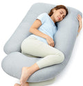 Pregnancy Pillows with Cooling Cover, U-Shaped Full Body Maternity Pillow for Side Sleepers 57 Inch - Support for Back, Hip, Belly, Legs for Pregnant Women