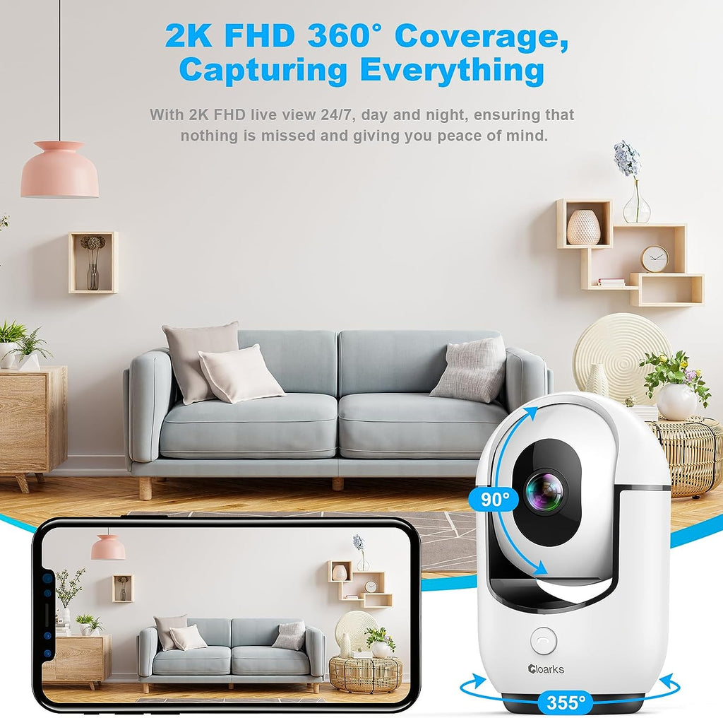 2K Pan/Tilt Indoor Security Camera – Wifi
