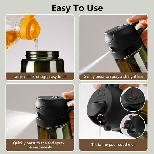 16oz Glass Olive Oil Dispenser & Sprayer