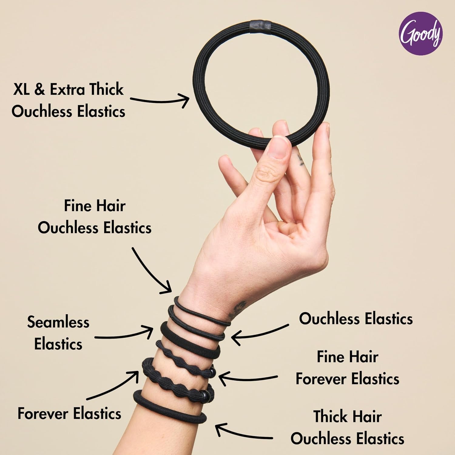 Ouchless Hair Elastics 50-Pack