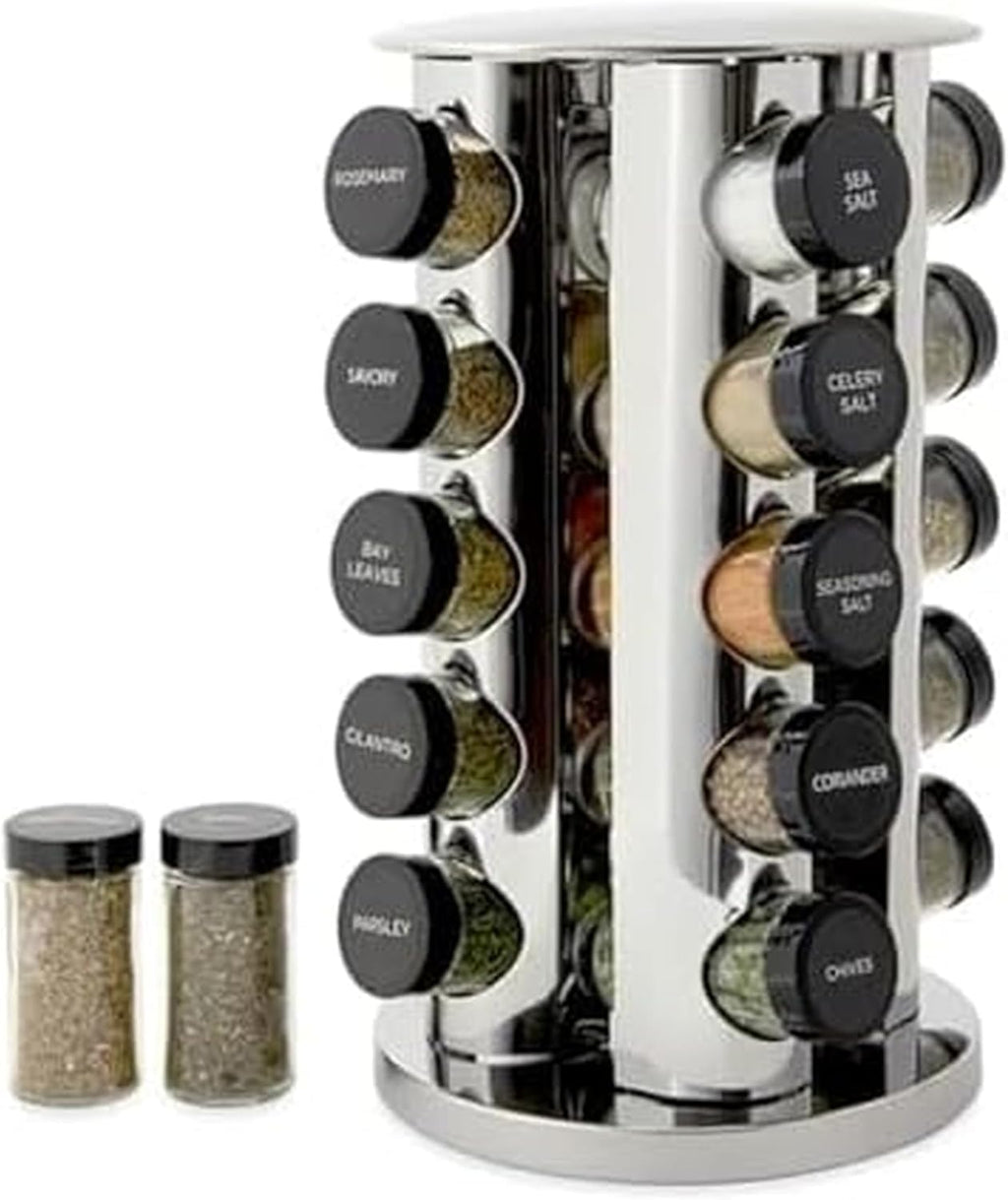 20-Jar Revolving Spice Rack with Free Refills