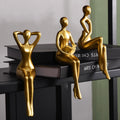 3-Piece Gold Thinker Statue Set – Modern Decor