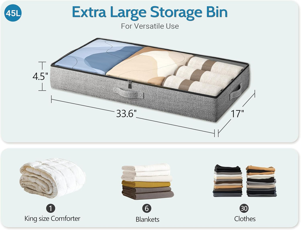 2-Pack Underbed Storage Bins Low Profile