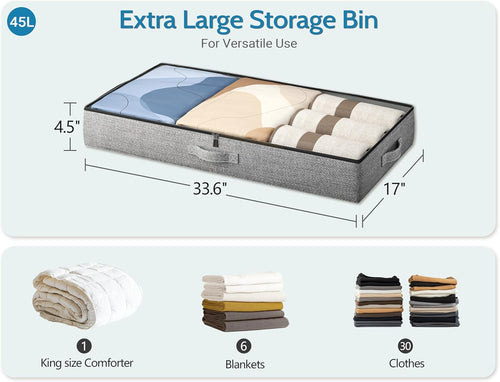 2-Pack Underbed Storage Bins Low Profile