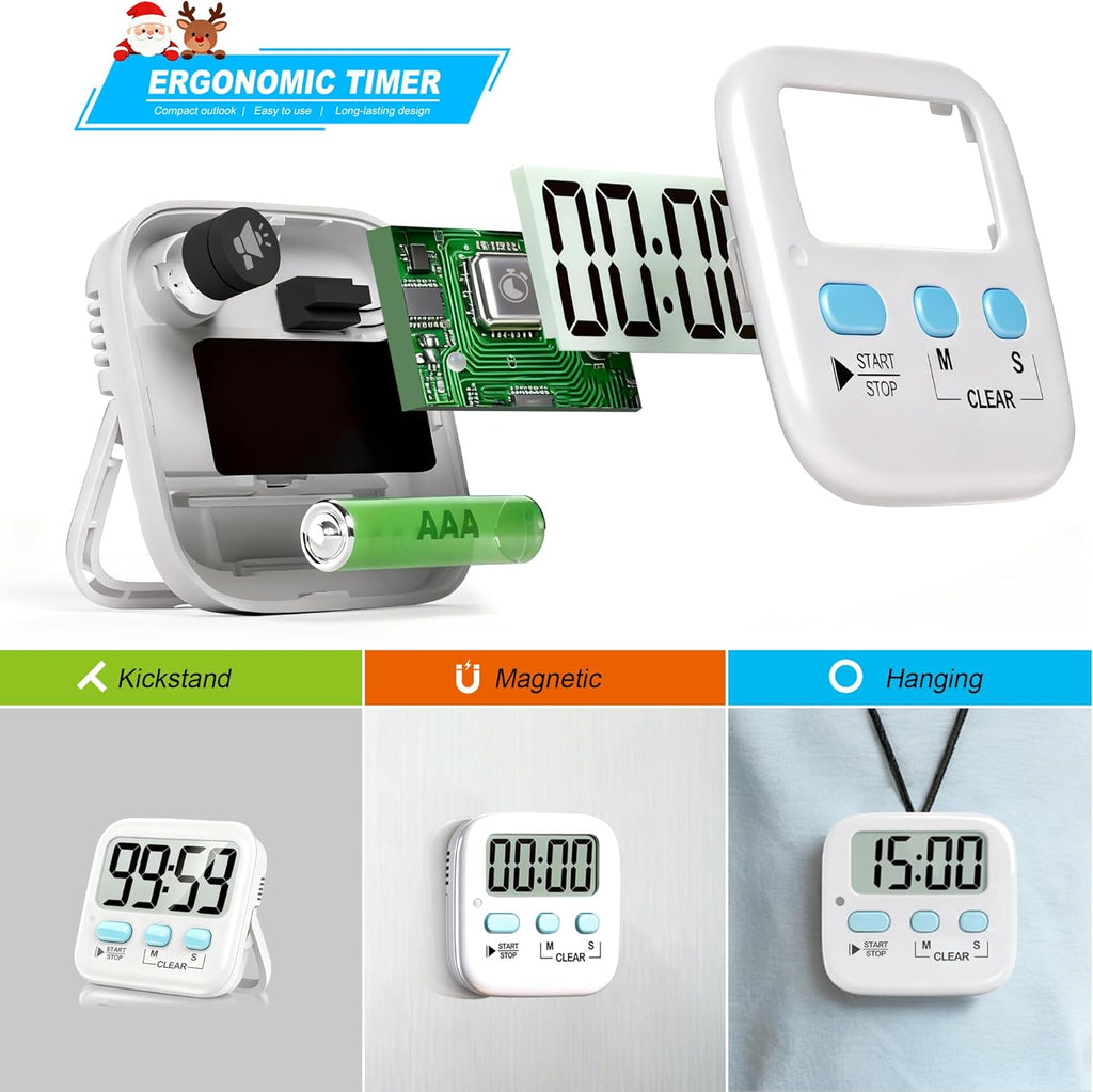 2-Pack Digital Kitchen Timer – Magnetic