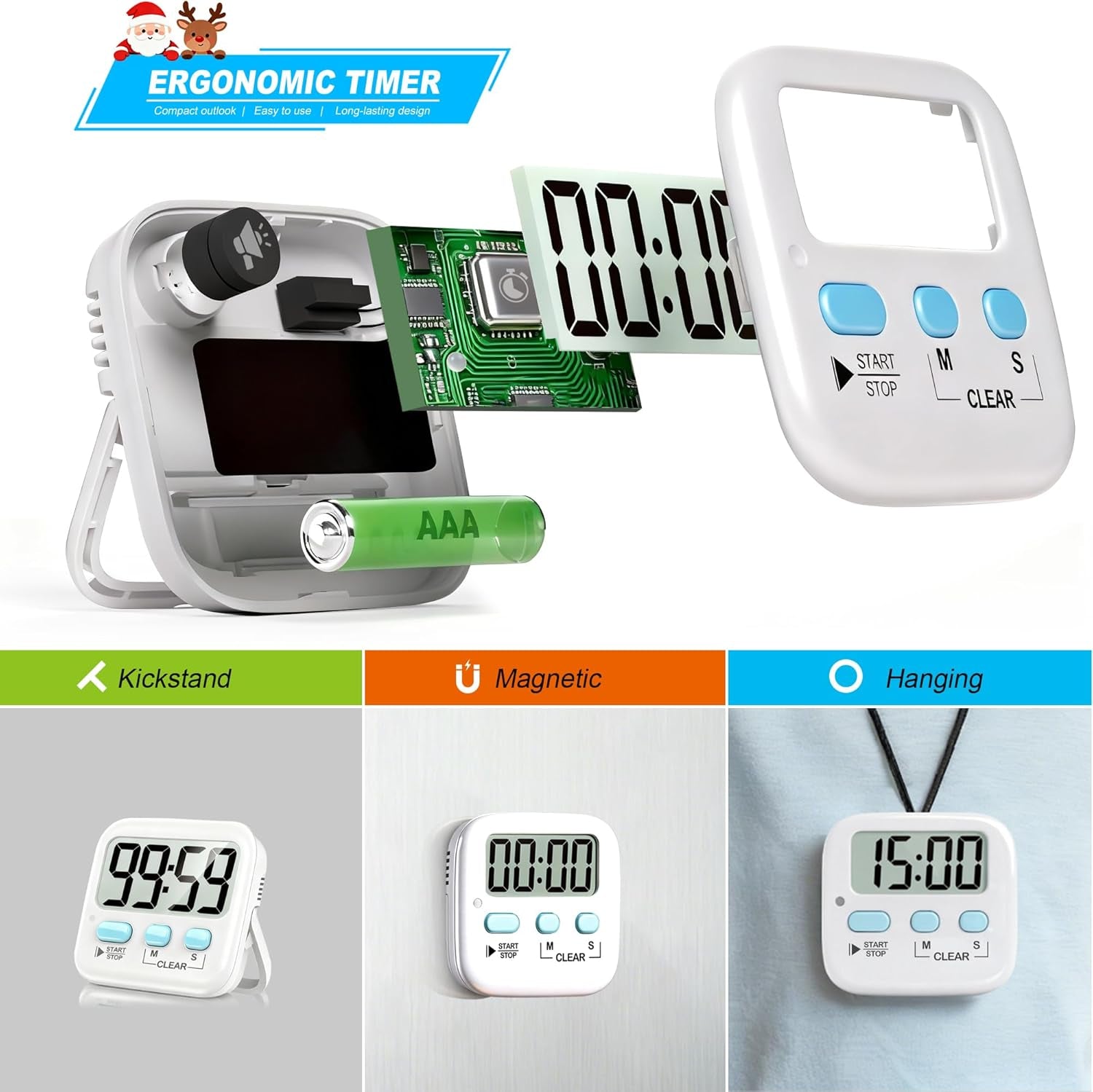 2-Pack Digital Kitchen Timer – Magnetic