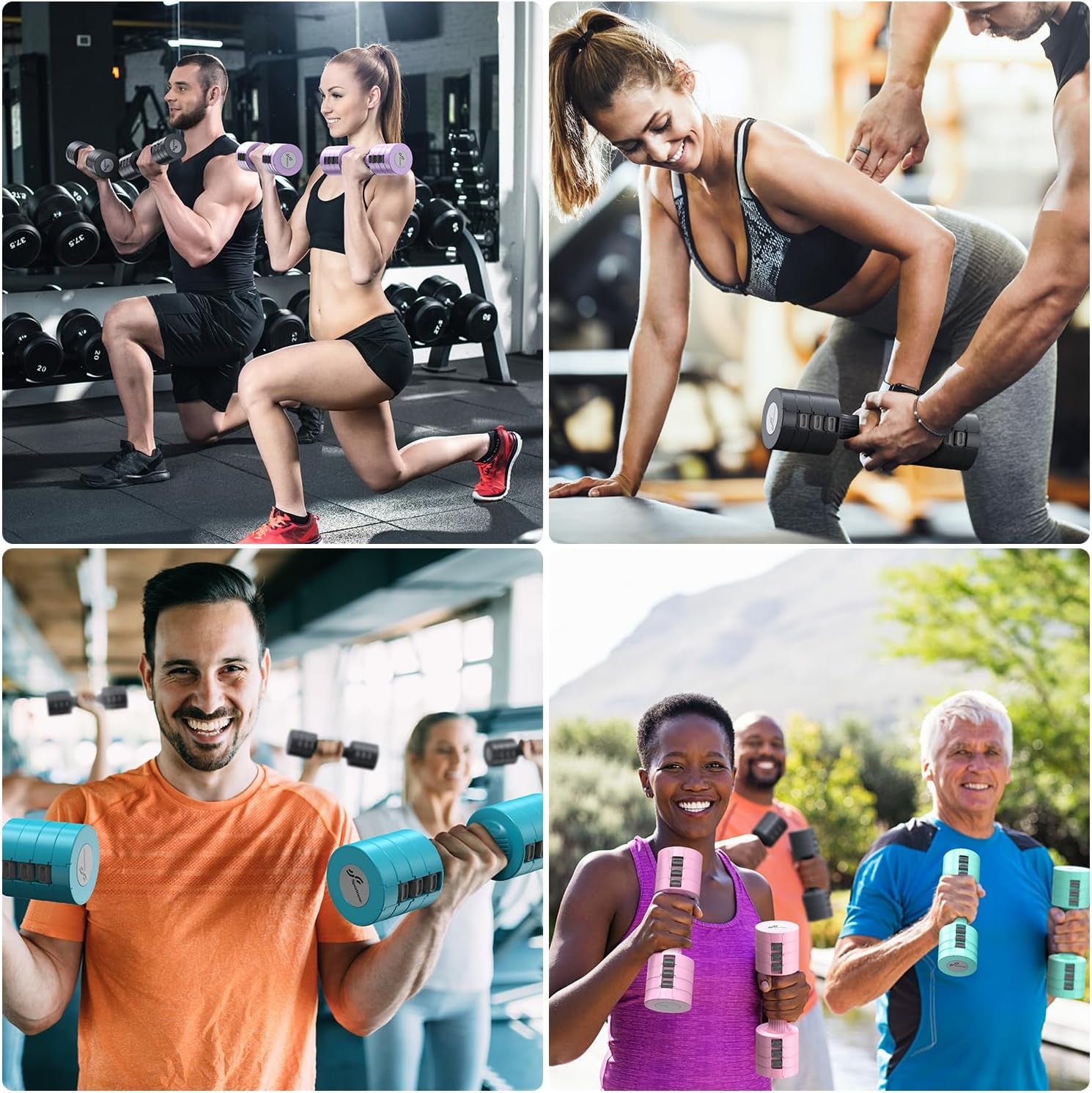 Adjustable Dumbbells Set – 4-in-1 Weights
