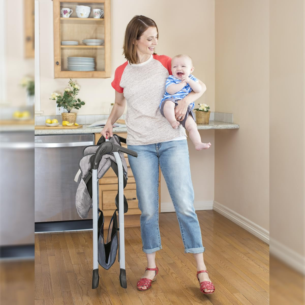 Slim Snacker High Chair, Ultra Slim, Fast-Folding, Multiple Recline Positions, Comfortable Feeding, Whisk