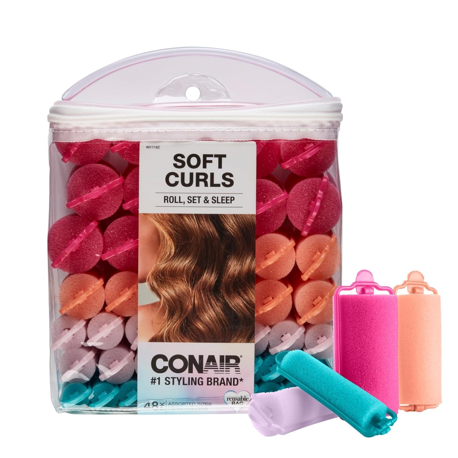 48PCS Foam Hair Rollers with Storage Case