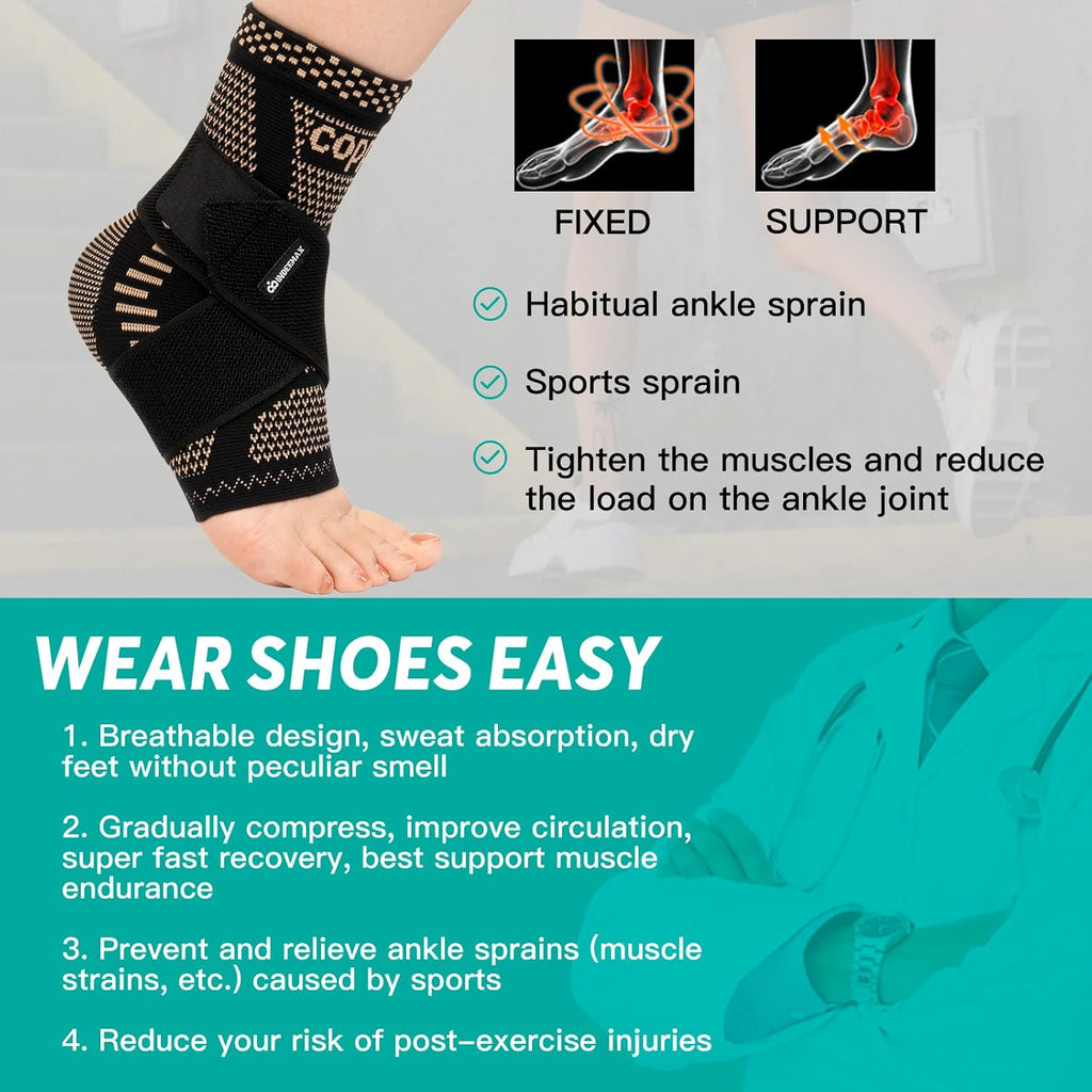 Copper Infused Ankle Brace – Pain Relief Support