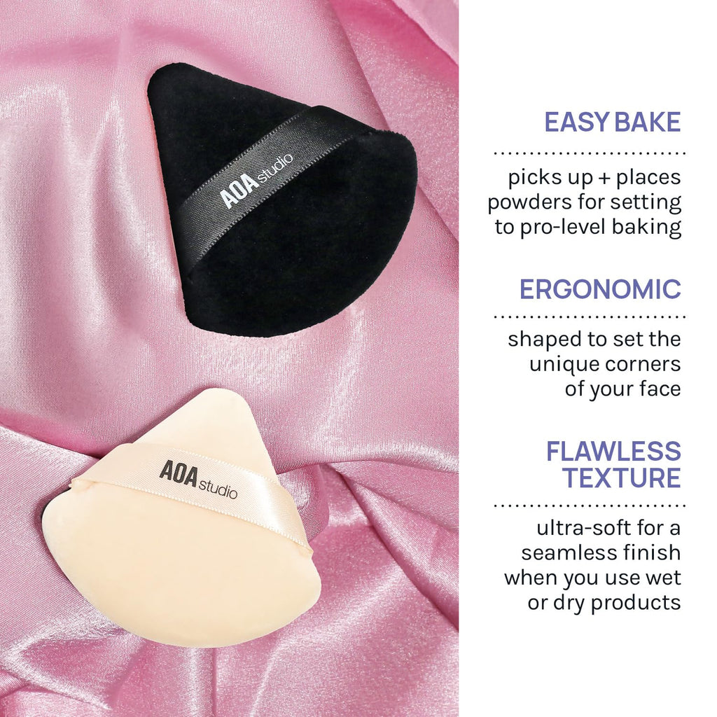 6PCS Velvet Makeup Puff Set – Black/Peach
