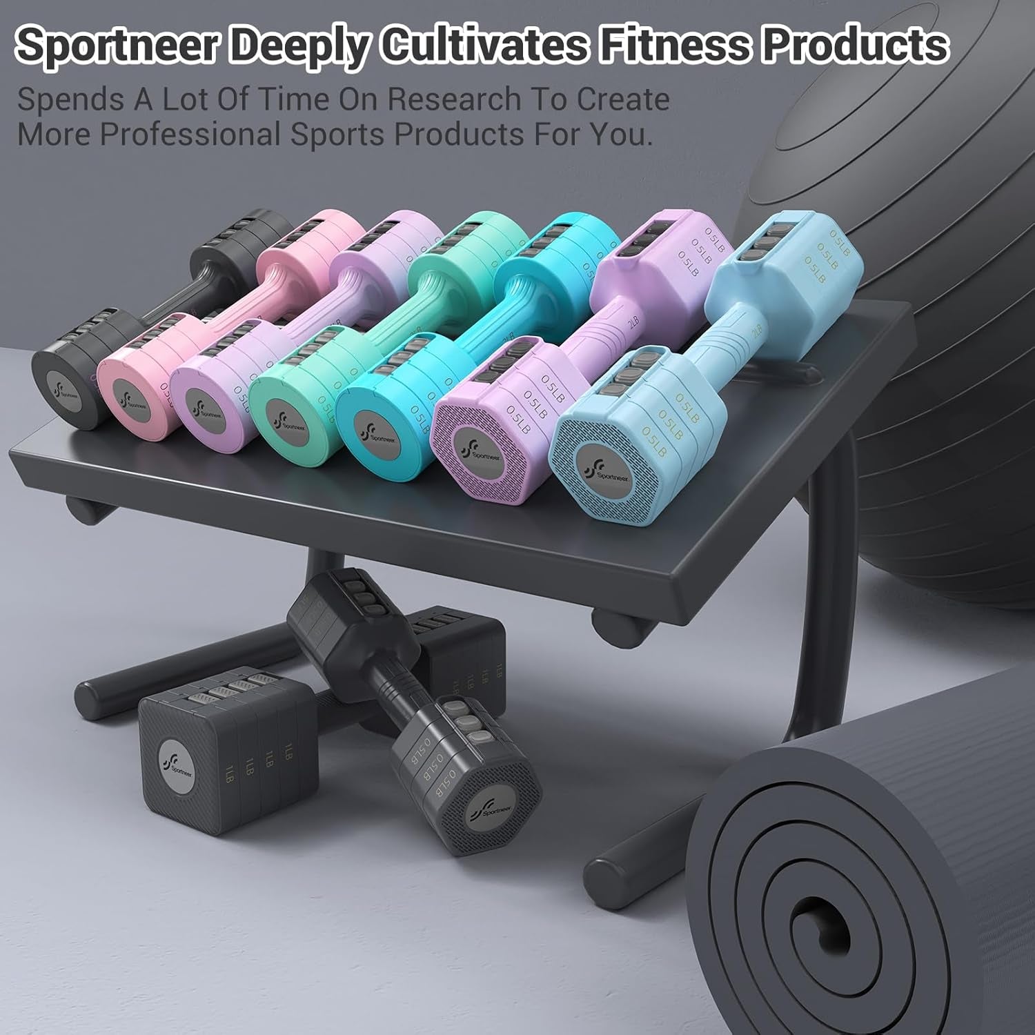 Adjustable Dumbbells Set – 4-in-1 Weights