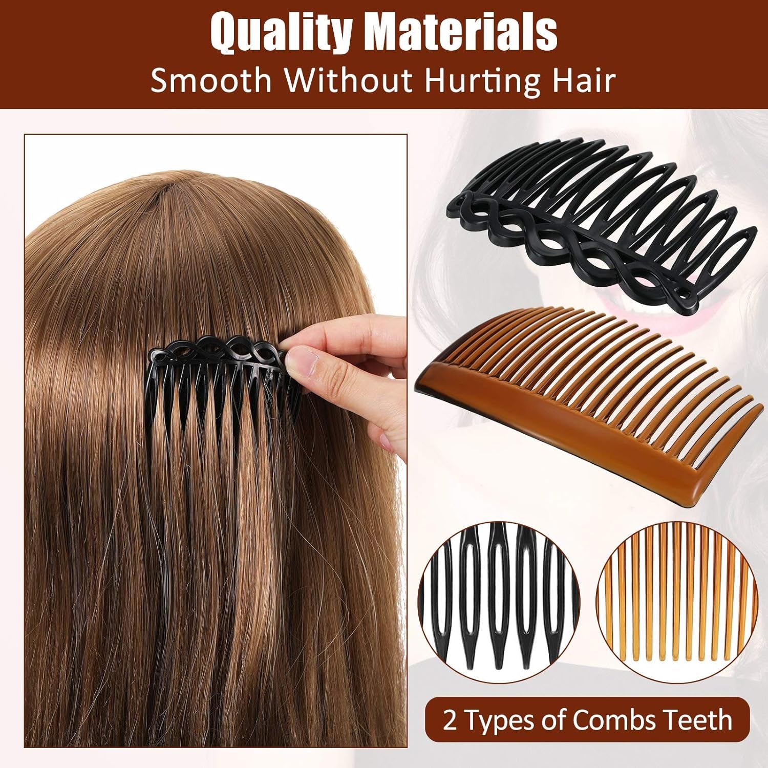 24PCS French Hair Side Combs for Women & Girls