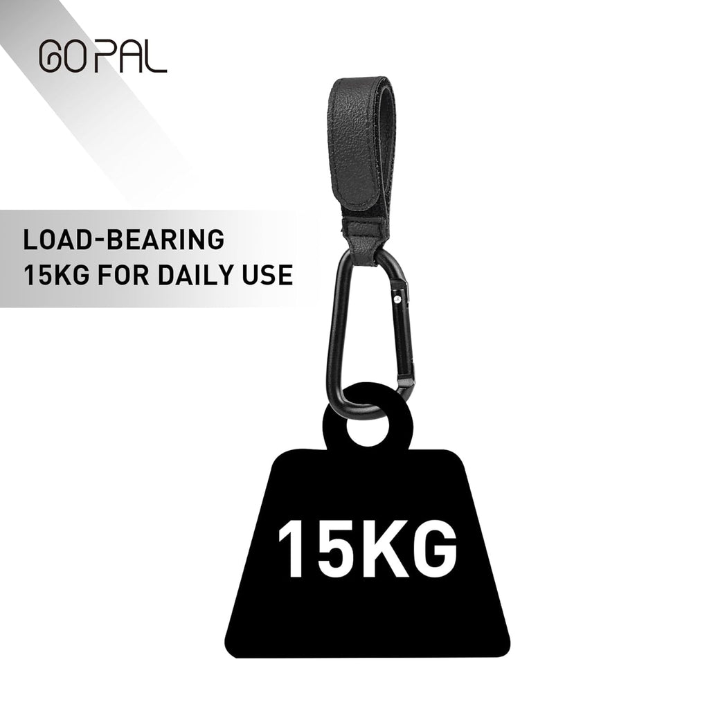 4 Pack Stroller Hooks for Bags, Baby Stroller Clips and Hooks Carry 33Lbs per Stroller Hook, Adjustable Stroller Carabiner Clip for Uppababy, DOONA, Baby Jogger, Britax, Chicco