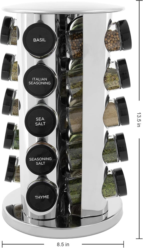 20-Jar Revolving Spice Rack with Free Refills