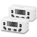 2-Pack 24-Hour Digital Timer Outlet with LCD