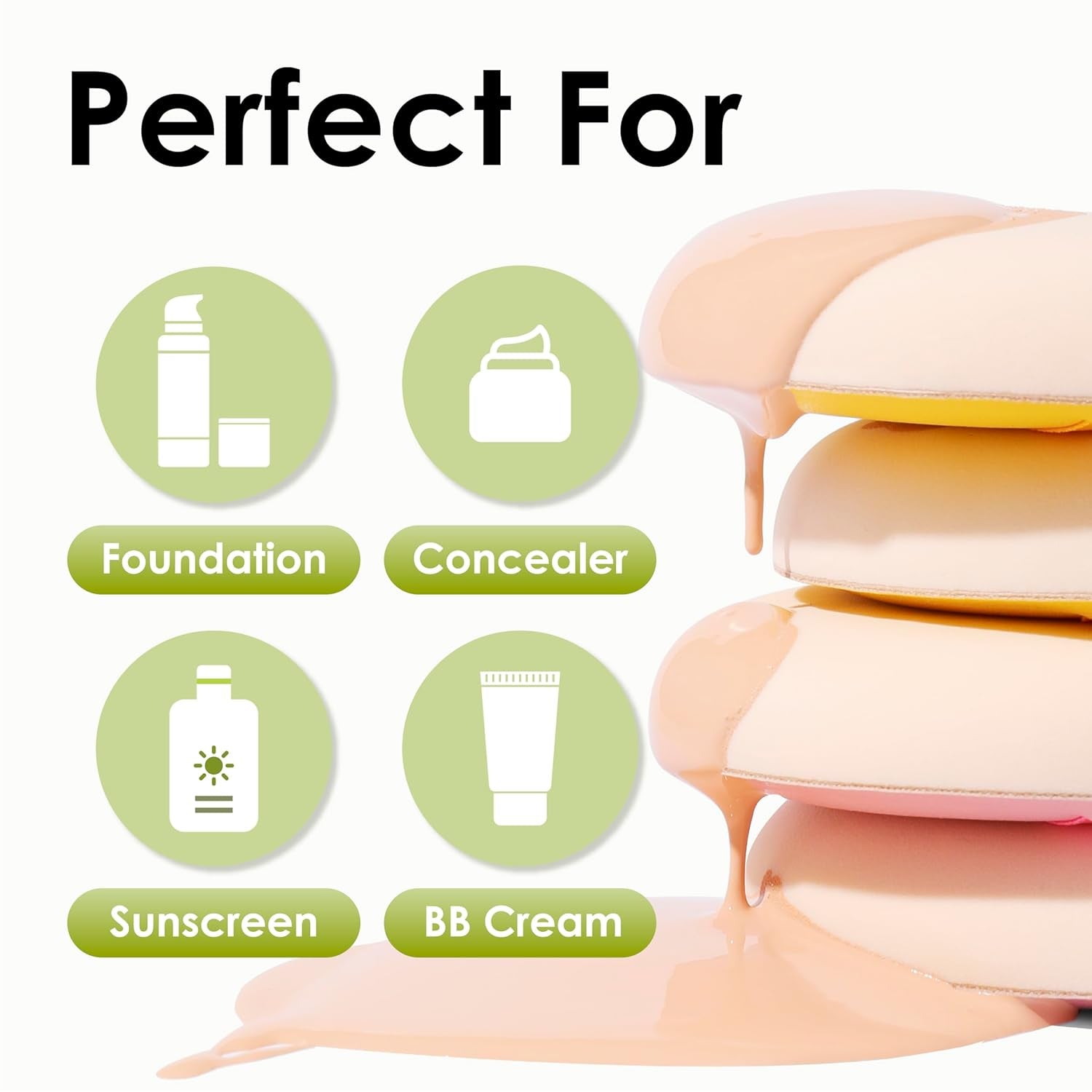 5PCS Latex-Free Makeup Sponge Set – Green