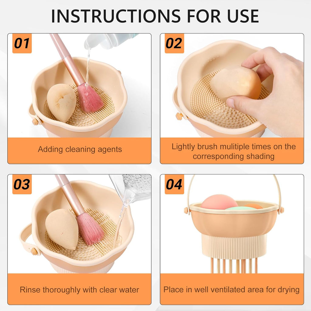 3-in-1 Makeup Brush Cleaner Mat & Bowl