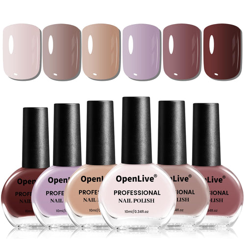 10ml Nude Pink Nail Polish Set – 6 Colors