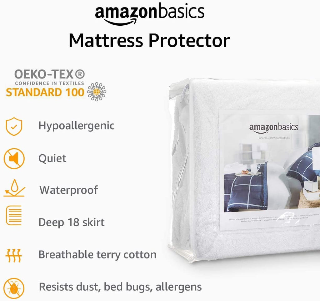 18" Twin Mattress Protector – Waterproof White