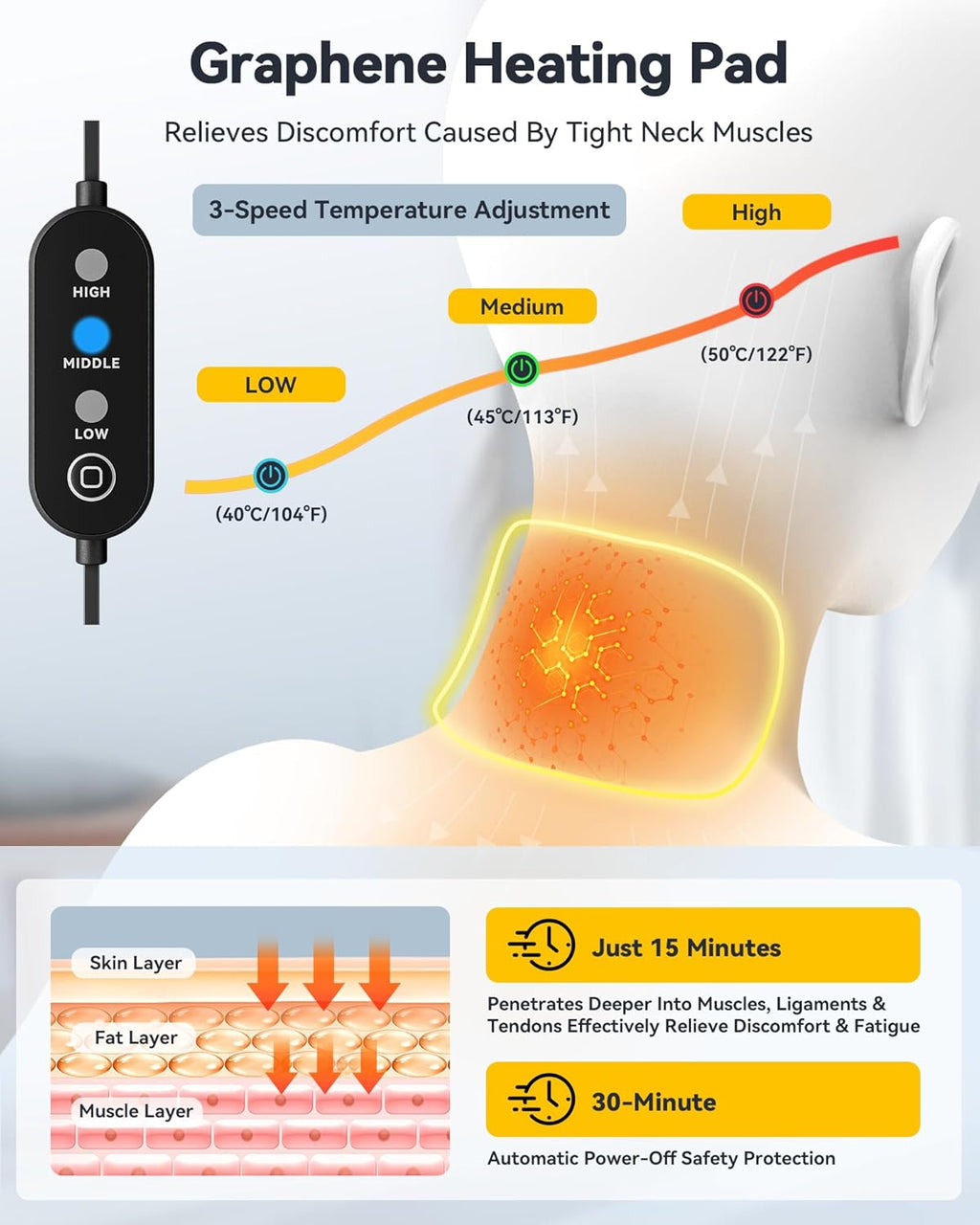 Heated Neck Brace for Cervical Spine Relief