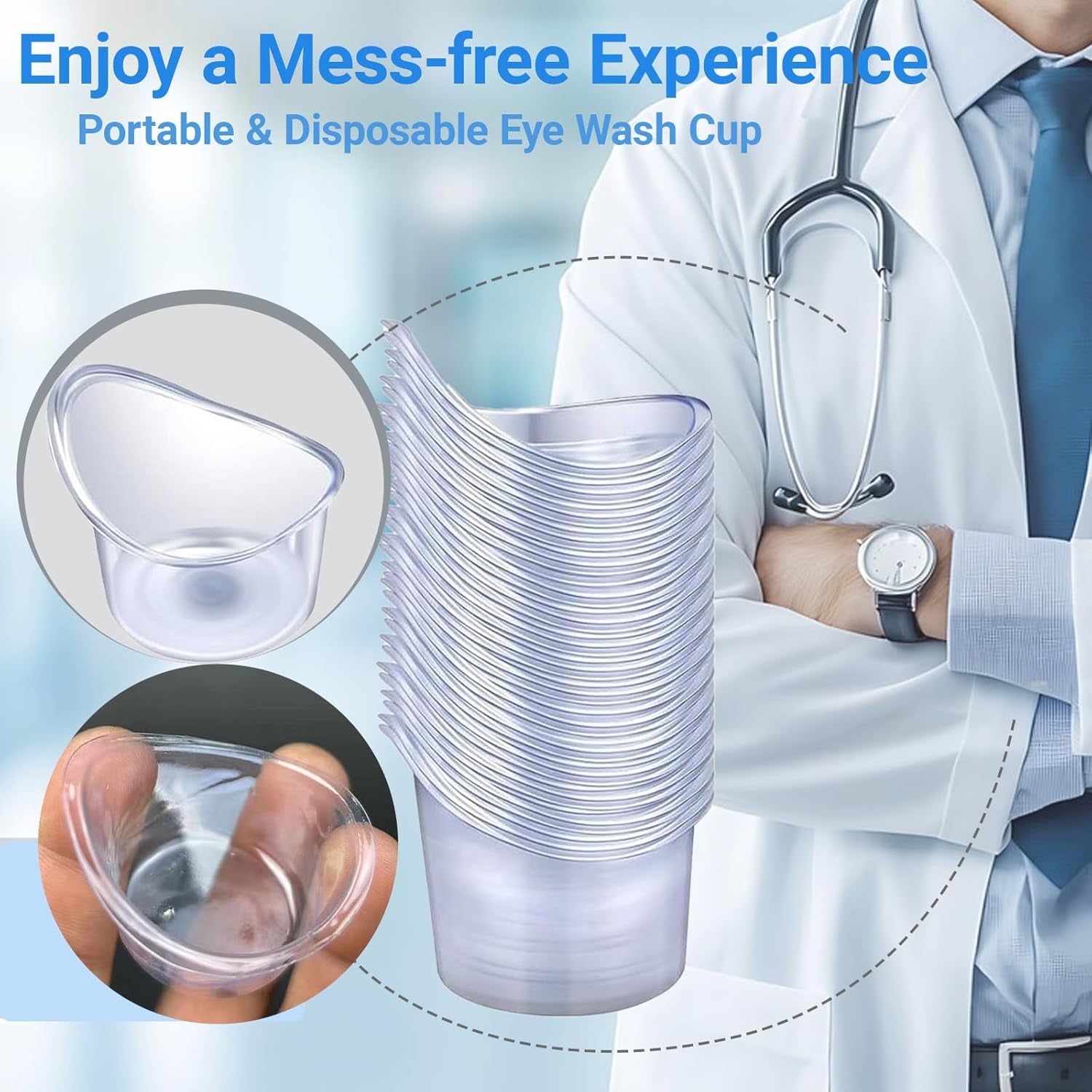 20-Pack 5ml Disposable Eye Wash Cups