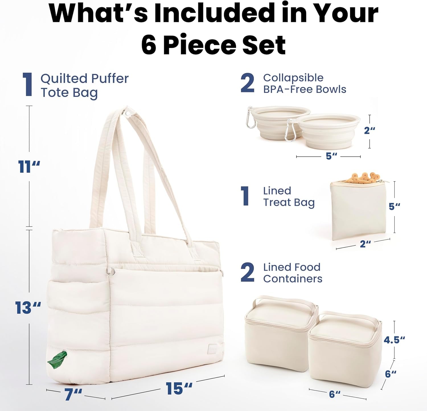 Puffer Dog Travel Bag – Pet Mom Tote