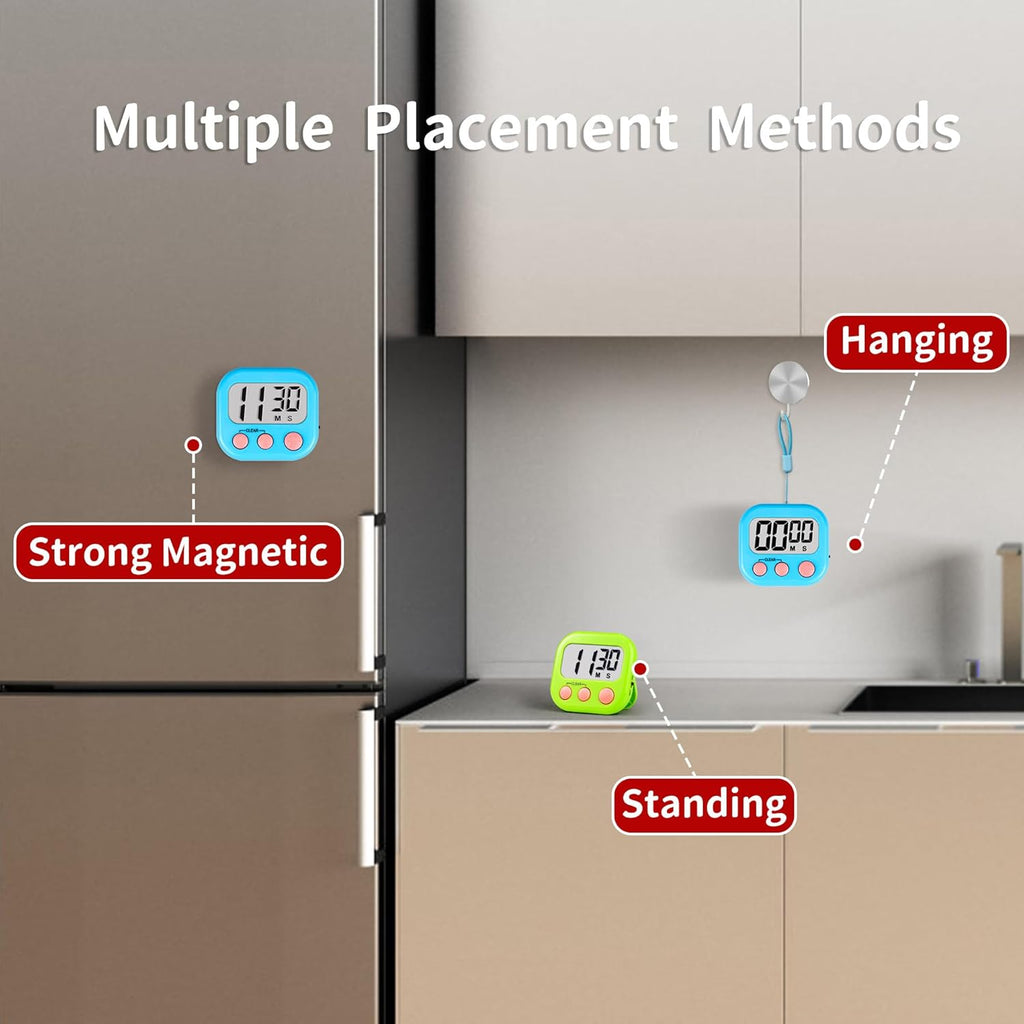 Magnetic Digital Timer for Kids & Classroom, 2 Pack